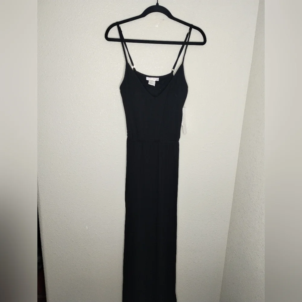 La Blanca Resort Wear Black Swimsuit Cover Up Maxi Dress Side Slits Size XS